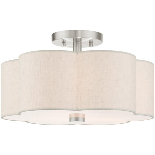 58063-91 3 Light Brushed Nickel Semi Flush-Lighting LumensSemi Flush