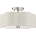 58063-91 3 Light Brushed Nickel Semi Flush-Lighting LumensSemi Flush