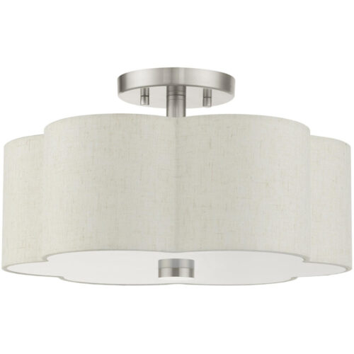 58063-91 3 Light Brushed Nickel Semi Flush-Lighting LumensSemi Flush