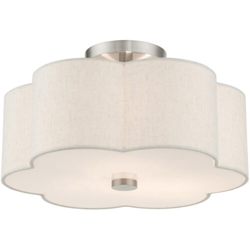 58063-91 3 Light Brushed Nickel Semi Flush-Lighting LumensSemi Flush