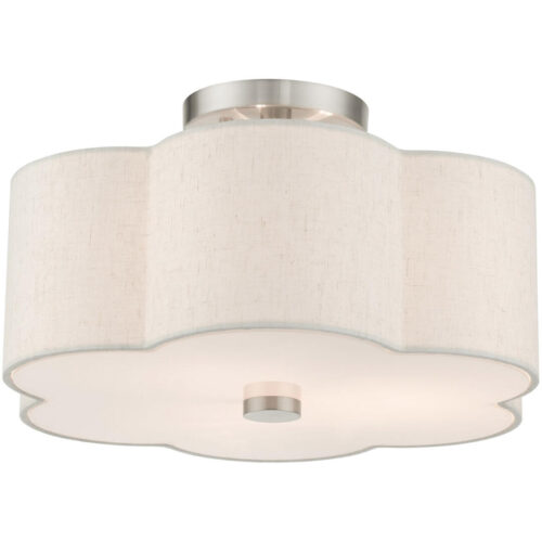 58063-91 3 Light Brushed Nickel Semi Flush-Lighting LumensSemi Flush