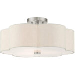 58064-91 3 Light Brushed Nickel Semi Flush-Lighting LumensSemi Flush