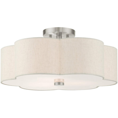 58064-91 3 Light Brushed Nickel Semi Flush-Lighting LumensSemi Flush