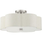 58064-91 3 Light Brushed Nickel Semi Flush-Lighting LumensSemi Flush