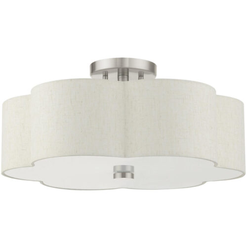 58064-91 3 Light Brushed Nickel Semi Flush-Lighting LumensSemi Flush