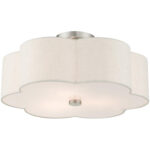 58064-91 3 Light Brushed Nickel Semi Flush-Lighting LumensSemi Flush