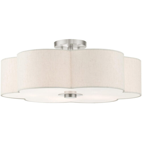 58068-91 5 Light Brushed Nickel Semi Flush-Lighting LumensSemi Flush