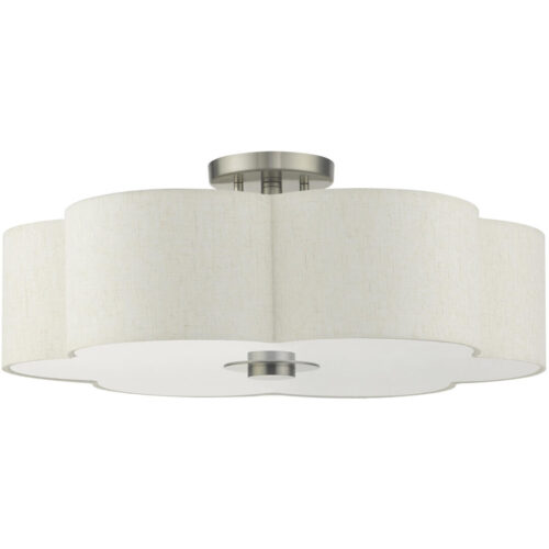 58068-91 5 Light Brushed Nickel Semi Flush-Lighting LumensSemi Flush