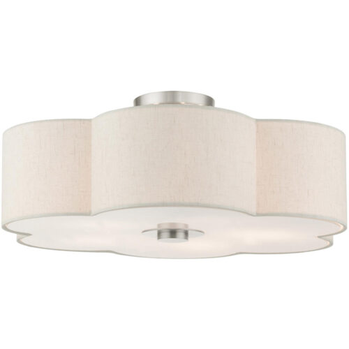 58068-91 5 Light Brushed Nickel Semi Flush-Lighting LumensSemi Flush