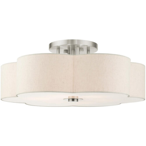 58069-91 6 Light Brushed Nickel Semi Flush-Lighting LumensSemi Flush