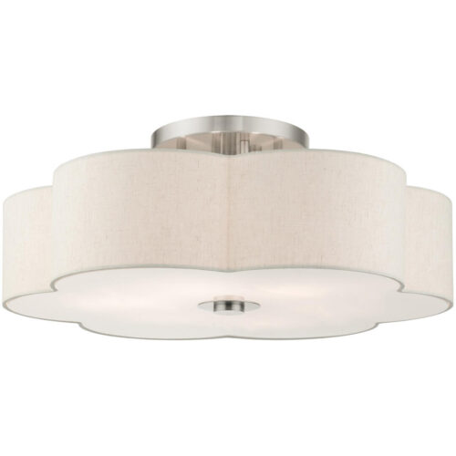 58069-91 6 Light Brushed Nickel Semi Flush-Lighting LumensSemi Flush