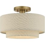 58896-48 1 Light Antique Gold Leaf Medium Semi-Flush-Lighting LumensSemi Flush