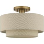 58896-48 1 Light Antique Gold Leaf Medium Semi-Flush-Lighting LumensSemi Flush