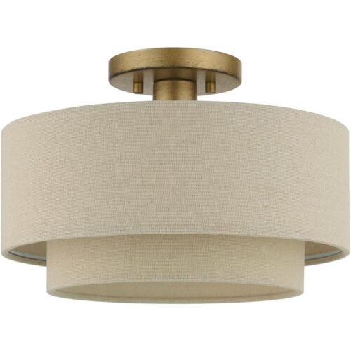 58896-48 1 Light Antique Gold Leaf Medium Semi-Flush-Lighting LumensSemi Flush