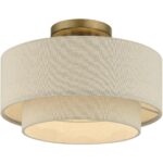 58896-48 1 Light Antique Gold Leaf Medium Semi-Flush-Lighting LumensSemi Flush