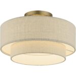 58897-48 3 Light Antique Gold Leaf Large Semi-Flush-Lighting LumensSemi Flush