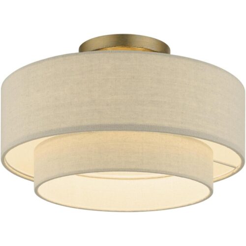 58897-48 3 Light Antique Gold Leaf Large Semi-Flush-Lighting LumensSemi Flush