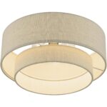 58897-48 3 Light Antique Gold Leaf Large Semi-Flush-Lighting LumensSemi Flush