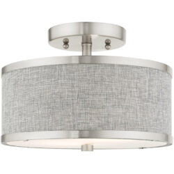 60421-91 2 Light Brushed Nickel Semi Flush-Lighting LumensSemi Flush