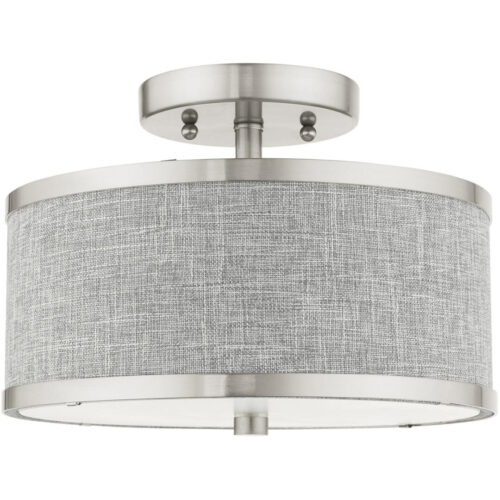 60421-91 2 Light Brushed Nickel Semi Flush-Lighting LumensSemi Flush