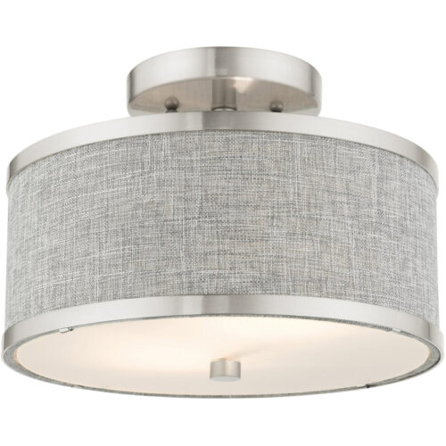 60421-91 2 Light Brushed Nickel Semi Flush-Lighting LumensSemi Flush