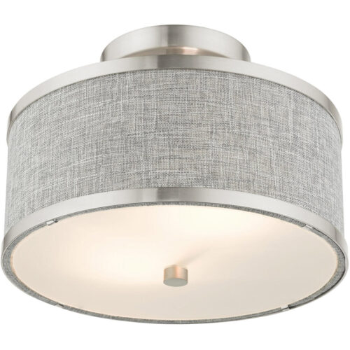 60421-91 2 Light Brushed Nickel Semi Flush-Lighting LumensSemi Flush