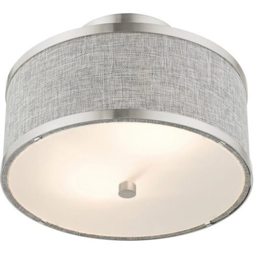 60421-91 2 Light Brushed Nickel Semi Flush-Lighting LumensSemi Flush