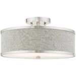 60423-91 3 Light Brushed Nickel Semi Flush-Lighting LumensSemi Flush