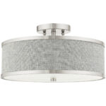 60423-91 3 Light Brushed Nickel Semi Flush-Lighting LumensSemi Flush