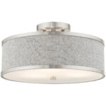 60423-91 3 Light Brushed Nickel Semi Flush-Lighting LumensSemi Flush