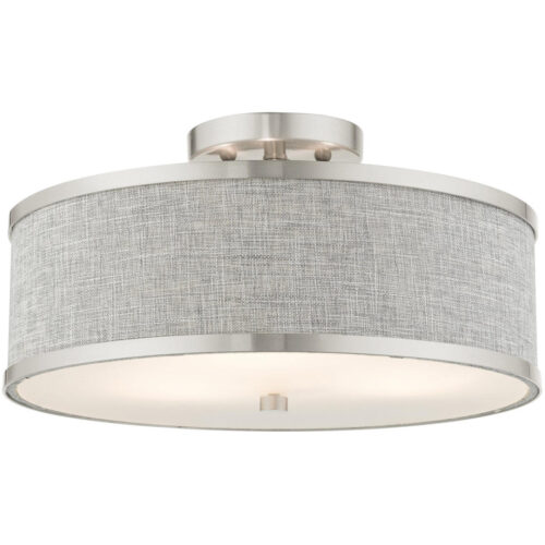 60423-91 3 Light Brushed Nickel Semi Flush-Lighting LumensSemi Flush