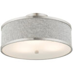 60423-91 3 Light Brushed Nickel Semi Flush-Lighting LumensSemi Flush