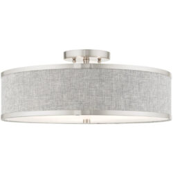 60425-91 3 Light Brushed Nickel Semi Flush-Lighting LumensSemi Flush