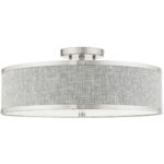 60425-91 3 Light Brushed Nickel Semi Flush-Lighting LumensSemi Flush