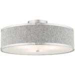 60425-91 3 Light Brushed Nickel Semi Flush-Lighting LumensSemi Flush