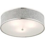 60425-91 3 Light Brushed Nickel Semi Flush-Lighting LumensSemi Flush