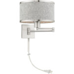 60429-91 1 Light Brushed Nickel Swing Arm Wall Lamp-Lighting LumensWall Lamps