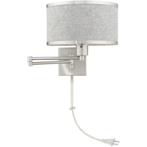 60429-91 1 Light Brushed Nickel Swing Arm Wall Lamp-Lighting LumensWall Lamps