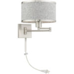 60429-91 1 Light Brushed Nickel Swing Arm Wall Lamp-Lighting LumensWall Lamps