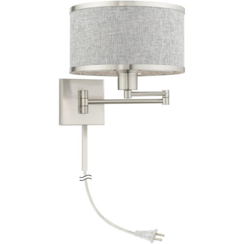 60429-91 1 Light Brushed Nickel Swing Arm Wall Lamp-Lighting LumensWall Lamps