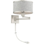 60429-91 1 Light Brushed Nickel Swing Arm Wall Lamp-Lighting LumensWall Lamps