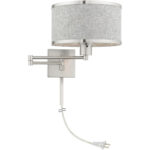 60429-91 1 Light Brushed Nickel Swing Arm Wall Lamp-Lighting LumensWall Lamps