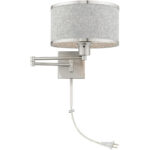 60429-91 1 Light Brushed Nickel Swing Arm Wall Lamp-Lighting LumensWall Lamps