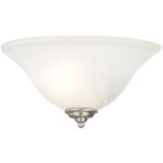 13 inch 1 Light Brushed Nickel Wall Sconce with White Alabaster Glass Shade-Lighting LumensWall Sconces