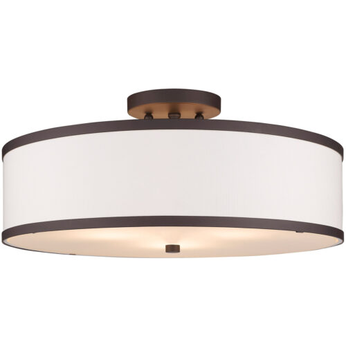 3 Light Bronze Ceiling Light fixture with Steel base material-Lighting LumensFlush Mount Ceiling Lights