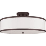 3 Light Bronze Ceiling Light fixture with Steel base material-Lighting LumensFlush Mount Ceiling Lights