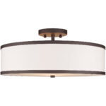 3 Light Bronze Ceiling Light fixture with Steel base material-Lighting LumensFlush Mount Ceiling Lights