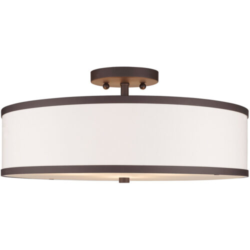 3 Light Bronze Ceiling Light fixture with Steel base material-Lighting LumensFlush Mount Ceiling Lights