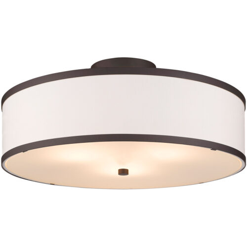 3 Light Bronze Ceiling Light fixture with Steel base material-Lighting LumensFlush Mount Ceiling Lights