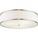 3 Light Brushed Nickel Ceiling Light fixture with Steel base material-Lighting LumensFlush Mount Ceiling Lights